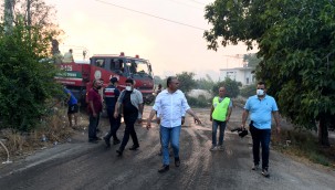 ​​​​​​​Başkan Uysal, faciadan son anda kurtulan mahallede