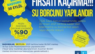 BUSKİ borçlarının yapılandırma süresi 1 ay uzatıldı