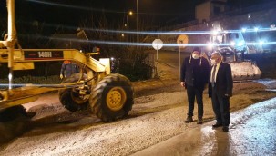 BAŞKAN BÜYÜKKILIÇ, GECE GÜNDÜZ DEMEDEN YATIRIMLARI YERİNDE DENETLİYOR