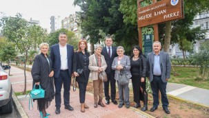 Başkan Özyiğit Müfide İlhan'ın kızları Simla İlhan ve Ayla İlhan Börekçi ile buluştu