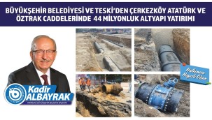 BÜYÜKŞEHİR BELEDİYESİ VE TESKİ'DEN ÇERKEZKÖY ATATÜRK VE ÖZTRAK CADDELERİNDE 44 MİLYONLUK ALTYAPI YATIRIMI