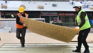 ANKARA SEBZE VE MEYVE HALİNİN ÇATISINDA YENİLEME ÇALIŞMALARI BAŞLADI