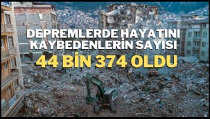 AFAD Başkanı Sezer, Kahramanmaraş merkezli depremlerde hayatını kaybedenlerin sayısının 44 bin 374 olduğunu açıkladı.